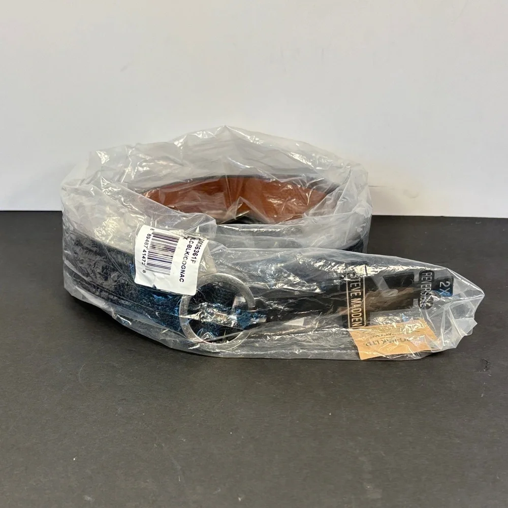 Steve Madden Reversible Belt Black/Brown | Men’s 2-in-1 Dress Belt New